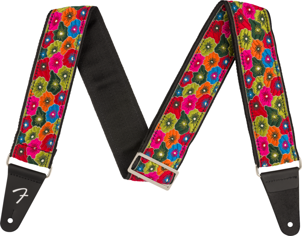Genuine Fender Wild Bloom Strap, Green, 2"
