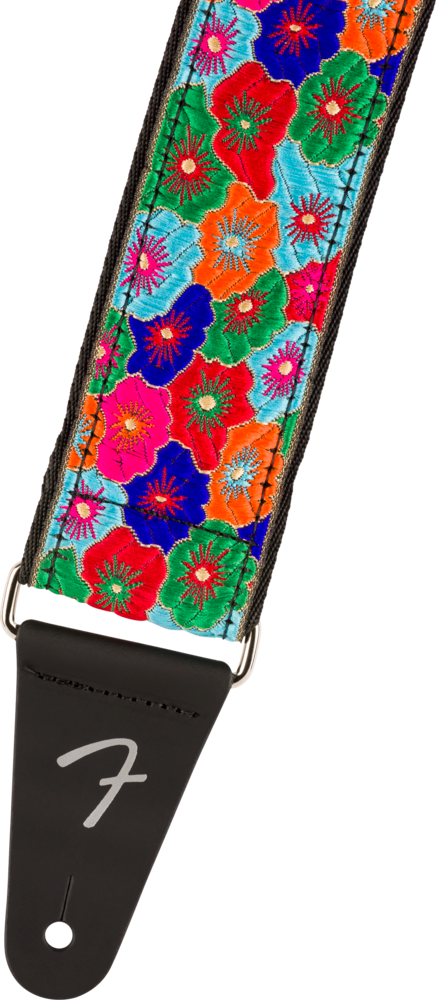 Genuine Fender Wild Bloom Strap, Blue, 2"