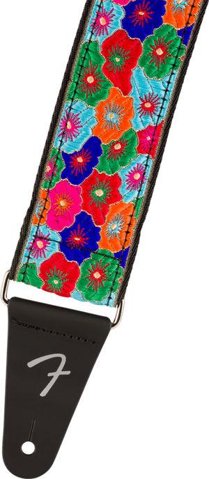 Genuine Fender Wild Bloom Strap, Blue, 2"