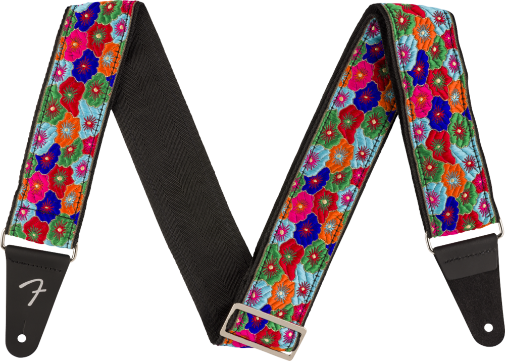 Genuine Fender Wild Bloom Strap, Blue, 2"