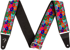Genuine Fender Wild Bloom Strap, Blue, 2"