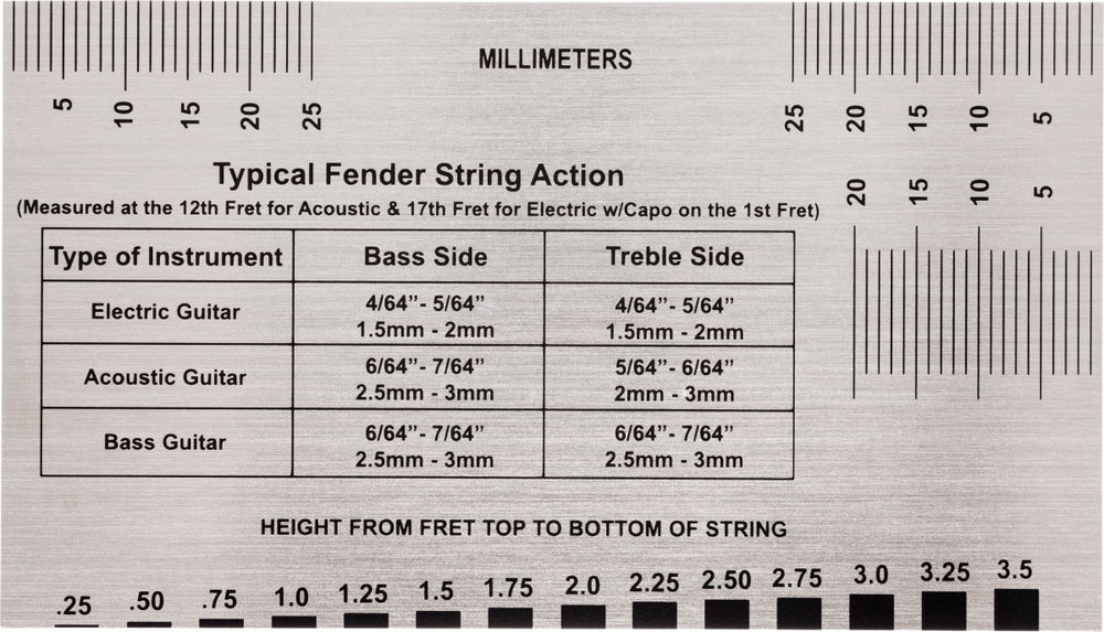 Fender Guitars Professional Stainless Steel String Action Gauge