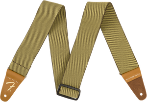 Genuine Fender WeighLess Stretch/Elastic Tweed Guitar Strap, Yellow Tweed