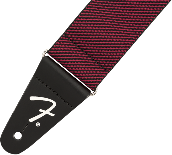 Genuine Fender WeighLess Stretch/Elastic Tweed Guitar Strap, Red Tweed