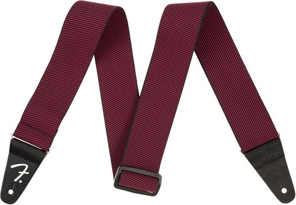 Genuine Fender WeighLess Stretch/Elastic Tweed Guitar Strap, Red Tweed