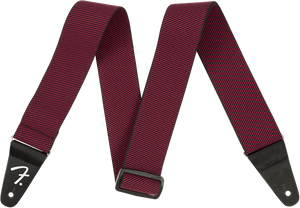 Genuine Fender WeighLess Stretch/Elastic Tweed Guitar Strap, Red Tweed
