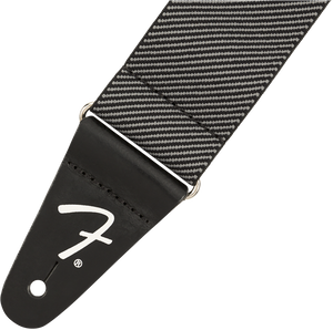 Genuine Fender WeighLess Stretch/Elastic Tweed Guitar Strap, Grey Tweed