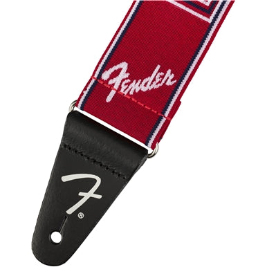 Genuine Fender WeighLess Stretch 2" Monogrammed Guitar Strap, Red/White/Blue