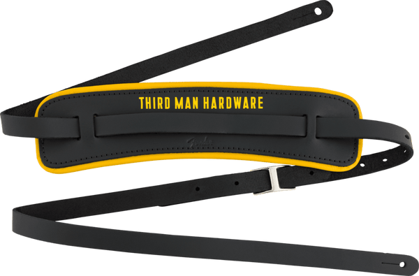 Genuine Fender x Third Man Hardware Leather Strap, Black/Yellow