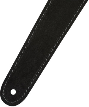 Genuine Fender 2" Wide Suede Guitar Strap, Black/Gray, Reversible