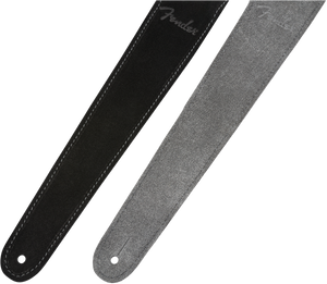 Genuine Fender 2" Wide Suede Guitar Strap, Black/Gray, Reversible