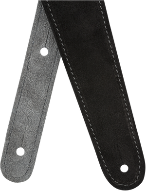 Genuine Fender 2" Wide Suede Guitar Strap, Black/Gray, Reversible