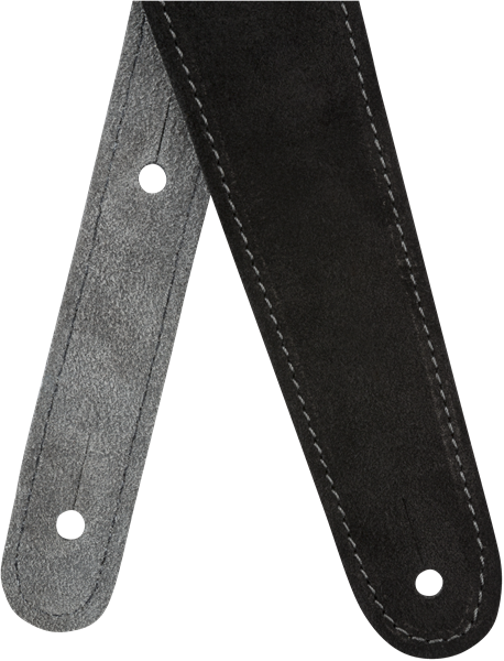 Genuine Fender 2" Wide Suede Guitar Strap, Black/Gray, Reversible