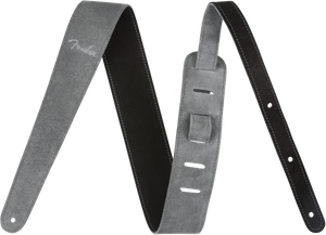 Genuine Fender 2" Wide Suede Guitar Strap, Black/Gray, Reversible