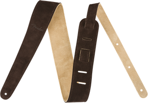 Genuine Fender 2" Wide Suede Guitar Strap, Brown/Tan, Reversible