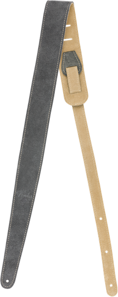 Genuine Fender 2" Wide Suede Guitar Strap, Gray/Tan, Reversible