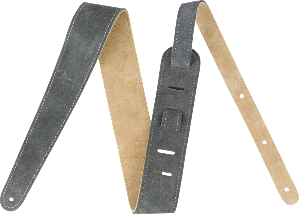 Genuine Fender 2" Wide Suede Guitar Strap, Gray/Tan, Reversible