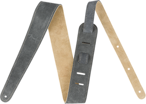 Genuine Fender 2" Wide Suede Guitar Strap, Gray/Tan, Reversible