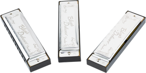 Fender Blues Deluxe Harmonica PACK OF 3 with Case - Keys C, G, A