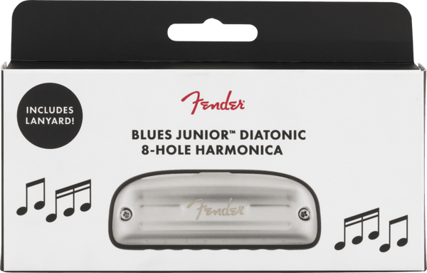 Fender Blues Junior Harmonica with Necklace Lanyard, Key of C, 099-0701-201