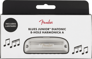 Fender Blues Junior Harmonica with Necklace Lanyard, Key of A, 099-0701-203