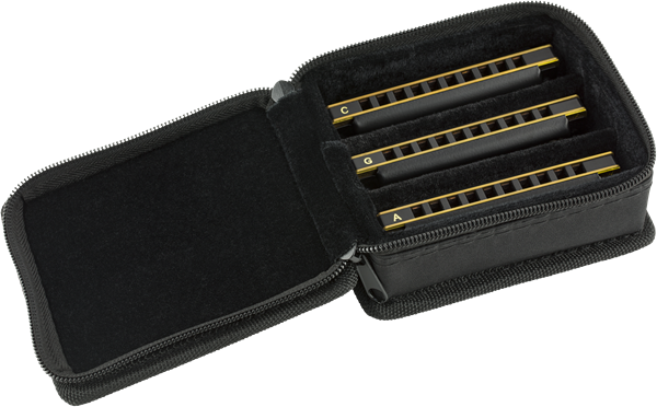 Fender Blues DeVille Harmonica PACK OF 3 with Case - Keys C, G, A