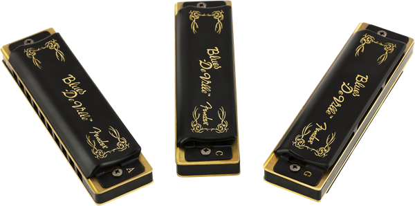 Fender Blues DeVille Harmonica PACK OF 3 with Case - Keys C, G, A
