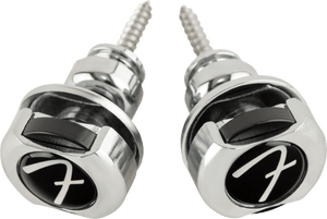 Genuine Fender Infinity F Logo Strat/Tele Guitar Strap Locks Straplocks - CHROME