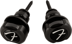 Genuine Fender Infinity F Logo Strat/Tele Guitar Strap Locks Straplocks - BLACK