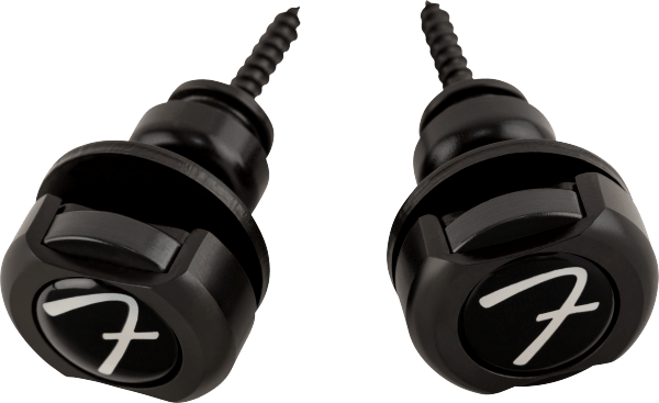 Genuine Fender Infinity F Logo Strat/Tele Guitar Strap Locks Straplocks - BLACK