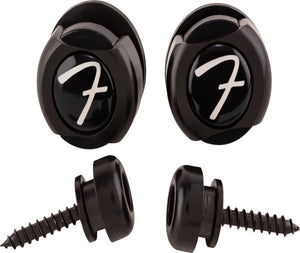 Genuine Fender Infinity F Logo Strat/Tele Guitar Strap Locks Straplocks - BLACK