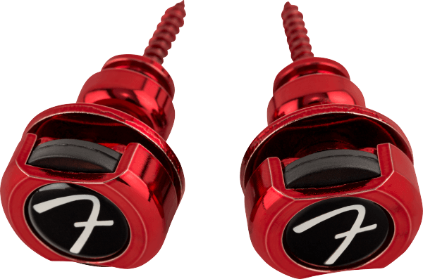 Genuine Fender Infinity F Logo Strat/Tele Guitar Strap Locks Straplocks - RED