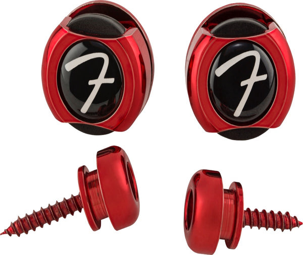 Genuine Fender Infinity F Logo Strat/Tele Guitar Strap Locks Straplocks - RED