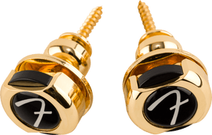 Genuine Fender Infinity F Logo Strat/Tele Guitar Strap Locks Straplocks - GOLD