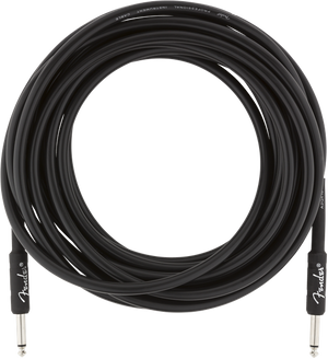 Fender Professional Series Black Guitar/Instrument Cable, Straight, 25' ft