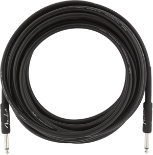 Fender Professional Series Black Guitar/Instrument Cable, Straight, 18.6' ft