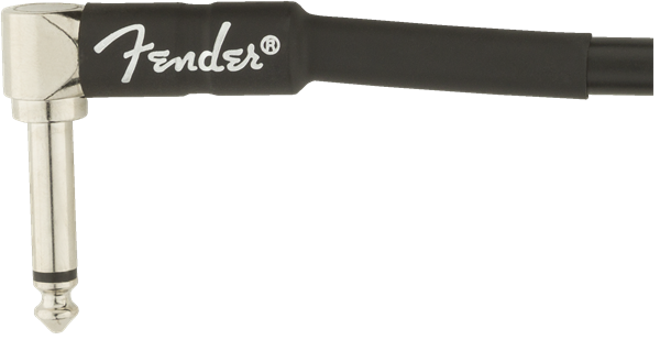 Fender Professional Series Guitar Patch Cable 2-PACK, Black, Right-Angle, 6" in