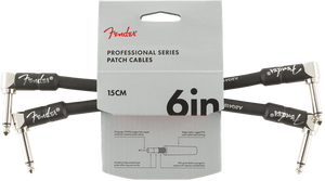 Fender Professional Series Guitar Patch Cable 2-PACK, Black, Right-Angle, 6" in