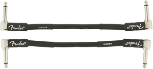 Fender Professional Series Guitar Patch Cable 2-PACK, Black, Right-Angle, 6" in