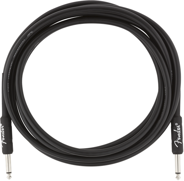 Fender Professional Series Black Guitar/Instrument Cable, Straight, 10' ft