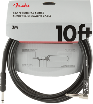 Fender Professional Guitar/Instrument Cable, Straight-Right Angle, 10' ft