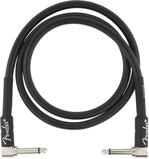 Fender Professional Series Black Guitar/Instrument Cable, Right-Angle, 3' ft