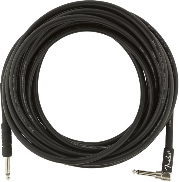 Fender Professional Guitar/Instrument Cable, Straight-Right Angle, 25' ft