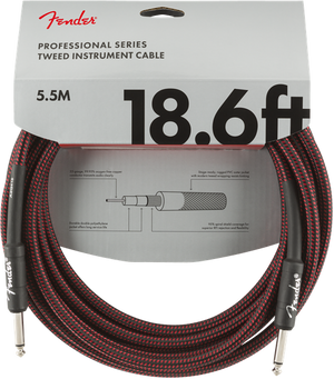 Genuine Fender Professional Series Guitar/Instrument Cable - RED TWEED - 18.6'ft