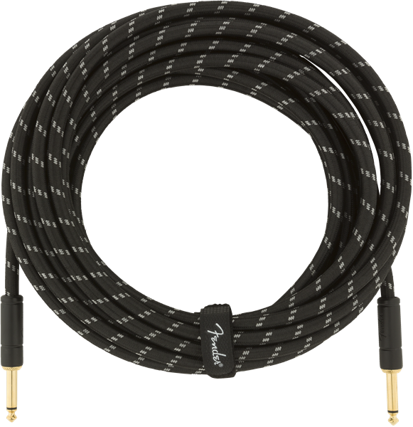 Fender Deluxe BLACK TWEED Electric Guitar/Instrument Cable, Straight Ends, 25'ft