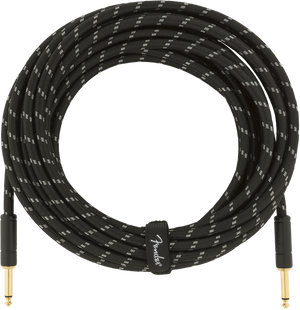 Fender Deluxe BLACK TWEED Electric Guitar/Instrument Cable, Straight Ends, 25'ft