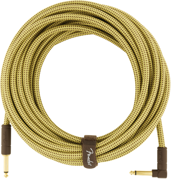 Fender Deluxe TWEED Guitar/Instrument Cable, Straight-Right Angle, 25' ft