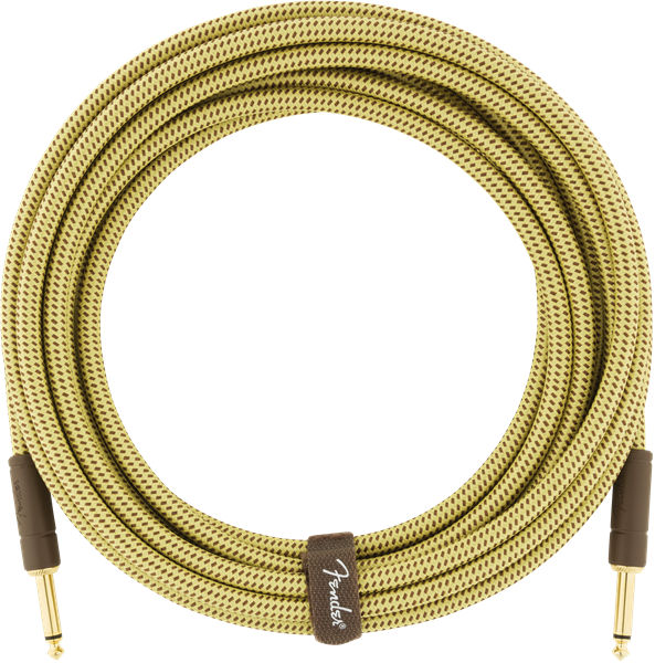 Fender Deluxe TWEED Electric Guitar/Instrument Cable, Straight Ends, 18.6' ft