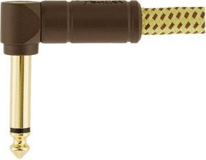 Fender Deluxe TWEED Guitar/Instrument Cable, Straight-Right Angle, 18.6' ft