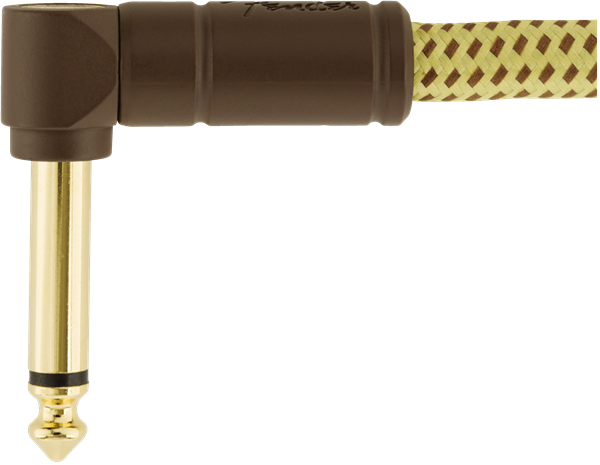 Fender Deluxe TWEED Guitar/Instrument Cable, Straight-Right Angle, 15' ft